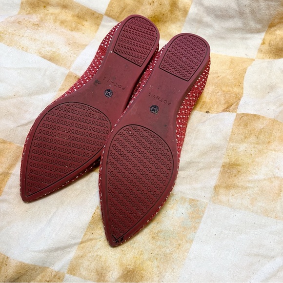 Rothy's The Point ballet flats in Red Apple Honeycomb 9.5 - Picture 2 of 6